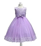 WIN　子供ドレス　女の子　キッズフォーマルドレス　子どもドレスお姫様柄プリントのオーガンジープリンセスドレス [結婚式　発表会　七五三　こどもドレス　子供服　ワンピース (100CM, パープル)