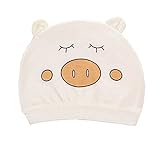 お出産祝い　ベビー小物　ギフト　帽子　キャップ　ハット　ベビー帽子　ビーニー帽子　新生児　0-3ヶ月　純綿の生地　柔らかい　快適　可愛い　（ピッグ・イエロー）