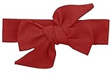 Nice Days（ナイス　ディズ） レトロ欧米風赤ちゃん　子供のヘアバンド　可愛い蝶結び　ヘアクリップ ヘアアクセサリー (赤)