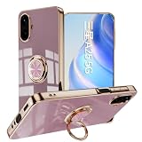 【Yikasina】 Galaxy A25 5G ケース リング付き SCG33 SC-53F ギャラクシー A25 5G ケース タンド機能 シンプル かわいい スマホケース （パープル）