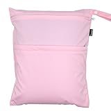 Damero Cute Travel Baby Wet and Dry Cloth Diaper Organizer Bag (Medium, Pink) by Damero