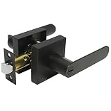 Probricoプライバシー内部ドアノブベッドとバスハンドルレバーキーレスブラックLockset Door Lever-Style 03SBKBK ブラック DL03SBKBK