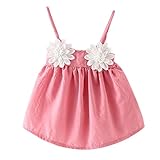 Dourabbi 子供服 女の子 春 可愛い 幼児 赤ちゃん 幼児 女の子 夏 ノースリーブ ひまわり プリンセス 子供 赤ちゃん パーティー ウェディングドレス (100, ピンク)