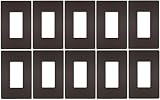 Legrand rwp26dbcc6 Radiant 1ギャングダークブロンズプラスチックScrewless壁プレート – 数量10