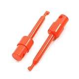 uxcell　電気試験フック　テストフック　5.9 x 1.2cm　レッド　プラスチック材料　2枚入り