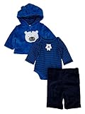 Little Wonders幼児男の子ブルーフリースBearパーカーパンツスーツセット カラー: ブルー