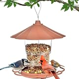 DIANX バードフィーダー 野鳥の餌台 吊り下げ 給餌器 自動供給 大容量 鳥の餌台 餌入れ バードウォッチング 鳥 エサ台 掛け式 庭 ガーデン ベランダ テラス ペット用品