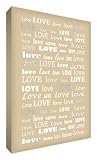 Feel Good Art Thick Nursery Canvas Love, Love, Love (A3, Beige) by Feel Good Art