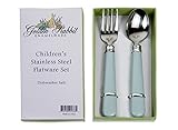 Golden Rabbit Enamelware Robin Egg Baby Toddler Kid Flatware Set by Peter Rabbit