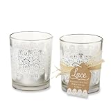 Kate Aspen Set of 4 Lace Frosted-Glass Tealight Holder by Kateaspen