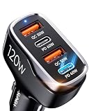 SUNDA 230W USB C 高速カーチャージャー 3ポートカーチャージャーアダプター デュアルタイプC PD140W/PPS63W iPhone17/16Pro/Max/iPhone15/ノートパソコン/Galaxy/SamsungS25/USB-A 45W QC3.0 Android対応