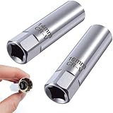 WXVOVXW プラグレンチ プラグレンチ 14mm プラグレンチ 16mm スパークプラグレンチ 2個 磁気 12角薄壁 差込角3/8 9.5mm イ薄型/輸入車等のプラグ交換に