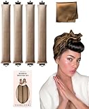 ジャンボオーバーナイトウェーブヘアカーラーブローアウトロッド - ロングヘアのボリュームとウェーブのための熱なしヘアウェイバーツール - カーキのカーリングヘッドバンド