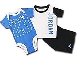 (JORDAN)ジョーダン ベビー ロンパース＆パンツ 3点セット (6-9M(6～9ヶ月 70cm-75cm), オリオンブルー白黒) [並行輸入品]