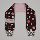 LatchOn Nursing Blanket Strap - turns any blanket into a nursing cover (Minky Dot Pink/Brown) by Lat