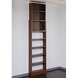 JKプラン 奥行き17cm天井突っ張り書棚 愛書家 ブラウン ch6017-br