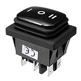 ランフィー 12V防水6ピンDPDTロックON-OFF-ON長方形ロッカースイッチ