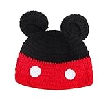 (ビグッド)Bigood ベビーニット帽 ニットキャップ きぐるみ ベビー キッズ 帽子 ベビー用品 暖かい帽子 ビーニーハット出産祝い秋冬 耳あてミッキーマウス