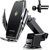 車載ホルダー ワイヤレス充電 車載Qi 車載ワイヤレス充電器 qi 充電器車載 10W/7.5W 急速ワイヤレス充電器 360度回転 自動開