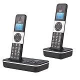 cordless phone、mewmewcat D1002 TAM-D留守番電話付き2ハンドセットコードレス電話発信者ID /キャッチホン1.6インチ画面表示同じベースユニットに最大5台のハンドセットを登録でき、ハンドセットごとに最大4台のベースを登録できます