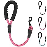 fogman ショートリード 短引き 60cm 犬 大型犬 コントロール 散歩 安心 シンプル (ピンク)