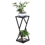 gannbarou　フラワースタンド　花台　ブラック　30 * 30 * 80cm　北欧風　おしゃれ　アイアン　観葉植物　園芸　ガーデニングラック　装飾用