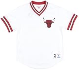 シカゴ・ブルズNBA Mitchell & NessメンズメッシュVネックジャージーホワイト L ホワイト