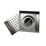 neodrain zs3s04正方形シャワーDrain with QuadratoパターンGrate、4インチ、つや消し304ステンレススチール 4インチ ZS3-4-S04