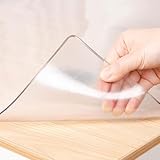 唐土工房 テーブルクロス 透明 エンボス加工 65x95cm PVC製 テーブルマット クリア ビニール テーブルカバー 長方形 ビニールクロス 撥水加工 防水 耐熱 耐久 矩形 透明ビニール ビニールマット 透明マット 抗菌 無臭 気泡なし 縮みなし 汚れ防止 防塵 カスタマイズ可能 厚さ1.5mm