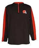 Cleveland Browns大人用サイズLarge 1 / 4 Zipプルオーバーシャツ – チームカラー