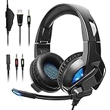 ゲーミングヘッドセット ELEGIANT 重低音ヘッドセット 高集音性マイク付き 軽量 騒音抑制ヘッドフォン3.5mmコネクタ 眩いLEDラ
