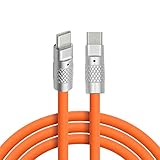 Cablecc Type C USB-C to USB-C Liquid Silicone Ultra Soft 120 W Power USB 2.0データオレンジケーブル急速充電ノートパソコンタブレット電話2 M