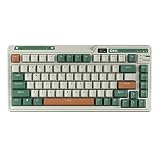 KZZI K75 PRO RGB 75% ワイヤレス ガスケット メカニカル キーボード、トリプル モード BT 5.0/2.4G/USB-C 82 キー ホットスワップ可能ゲーミング キーボード、ノブおよび電源ディスプレイ付き、カスタム リニア スイッチ、グリーン