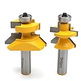 Drillpro Rb12 2Pcs 0.5 Inch Matched Tongue And Groove V Notch