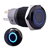 Ulincos モーメンタリ 押しボタンスイッチ U16F1 ブルーLED 1NO1NC SPDT ブラックメタル 12V LED 16mm IP67 防水 (青) Ulincos モーメンタリ 押しボタンスイッチ U16F1 ブルーLED 1NO1NC SPDT ブラックメタル 12V LED 16mm IP67 防水 (青)