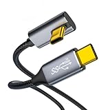 Type C ケーブル L字 1M USB-C & USB-C ケーブル PD対応 100W急速充電 USB3.1 Gen2*1(10Gbps) 4K/60Hz映像出力 ナイロン編み タイプc機種対応(左右)