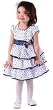 JONA MICHELLE (ジョナミッシェル） ガールズ ベビー ドレス 水玉 ドット Girl's Navy White Dot Dress (12M(80cm))