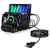 ANNIBER USB充電ステーション 8ポート iphone16 卓上充電スタンド PSE認証済 合計65W 卓上収納 8台同時iphone17向け/スマホ/タブレット対応