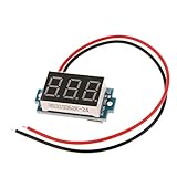 P Prettyia ミニ デジタル電圧計　DC 3.5-30V パネル 電圧メーター　全5種線選択　 - 赤