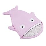 シュラフ　ベビー　おくるみ　サメの形　寝袋　ブランケット　暖かい 赤ちゃん対応　柔らかい肌触り (ピンク)