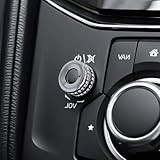 ONGOXD マツダ CX-5/CX-8/MX-5/2 3 6 専用 スタートスイッチリング ダイヤモンド クリスタル 装飾 プレート 内装 パーツ 水晶 宝仕オッサ 光沢 キラキラ スタイリング カスタム (銀色, ボリューム ノブ カバー CX-5/CX-3/CX-8/MX-5/2 6)