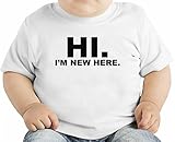 Hi I'm New Here Funny Slogan オーガニックベビーTシャツ 12 - 18 Months