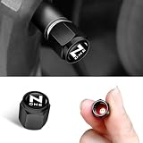 N-ONE専用エアバルブキャップ 車 タイヤエアバルブ 対応 N-ONE JG3系 4系 2系 六角形 円柱形 盗難防止 防錆 防水 エア漏れ防止 タイヤバルブ交換用 カー 外装 パーツ (ブラック)