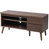 山善(YAMAZEN) テレビ台 ウォルナット 幅120×奥行44×58cm ローボード 前面フラップ扉 FFLB-12040(WL)