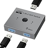 USB3.0 切替器 PC 2台用 双方向 2入力1出力/1入力2出力 5Gbps高速転送 USB 切り替え機 1台のプリンターを2台のパソコンで使用 マウス キーボード 切り替え器 USB セレクター パソコン 2台 キーボード 1台 Type-Aスイッチャー ポータブル 耐久性