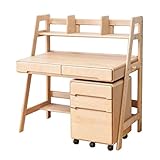 大川家具 天然木自然系オイル仕上 ラック付デスク INU-00014