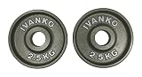 Ivanko (om-2.5kg) cast-iron、加工オリンピックプレートグレー2.5キログラム(ペア)