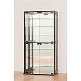 インテリア 家具 便利 おしゃれ コレクションケース ガラス製/背面鏡張り 幅60cm×奥行29cm ダークブラウン 【組立】