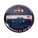 自衛隊 缶バッジ 海上自衛隊 護衛艦いずも A柄 艦影 ・ ロゴマーク 直径54ｍｍタイプ 自衛隊グッズ 自衛隊缶バッジ