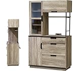 ISSEIKI オープンボード 食器棚 幅105cm ビンテージ調 木製家具 大型開梱設置便 【SL-42-1】